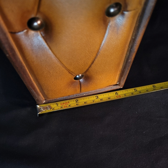 Vintage Tufted Wine Box with Bronze Hardware - Picture 8 of 10